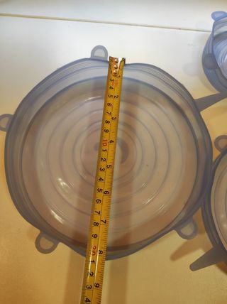 6 tapas de silicona cubiertas frutas