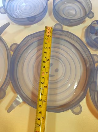 6 tapas de silicona cubiertas frutas