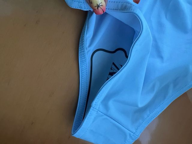 Conjunto bikini lencero zara azul S