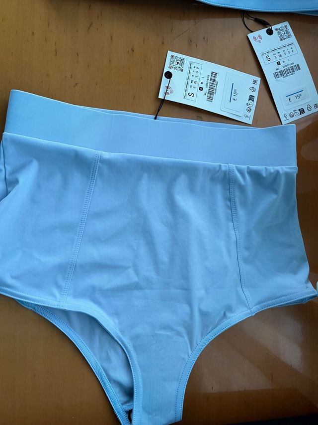 Conjunto bikini lencero zara azul S