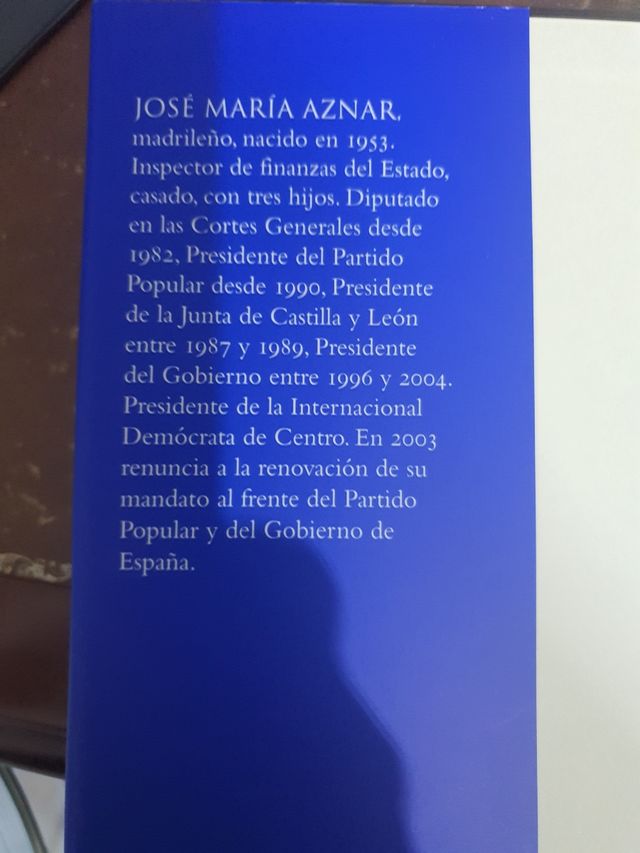 Libro José Maria Aznar o jo años de Gobi