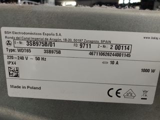 Despiece secadora Balay 3SB975B