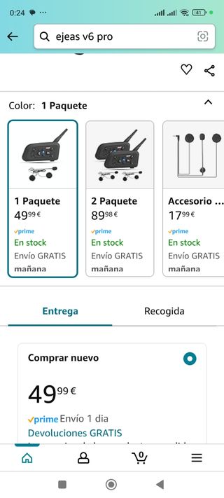 Intercomunicador EJEAS V6 pro, nuevo.