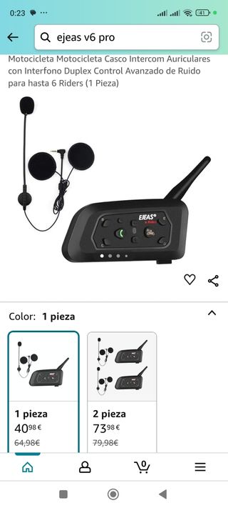 Intercomunicador EJEAS V6 pro, nuevo.