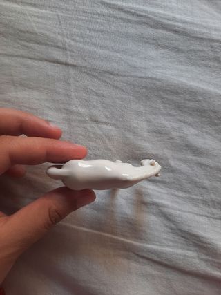 Miniatura de caballo blanco porcelana vintage