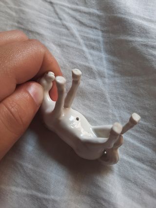 Miniatura de caballo blanco porcelana vintage
