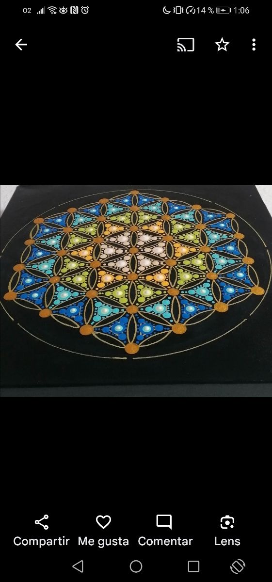 Cuadro artesanal puntillismo