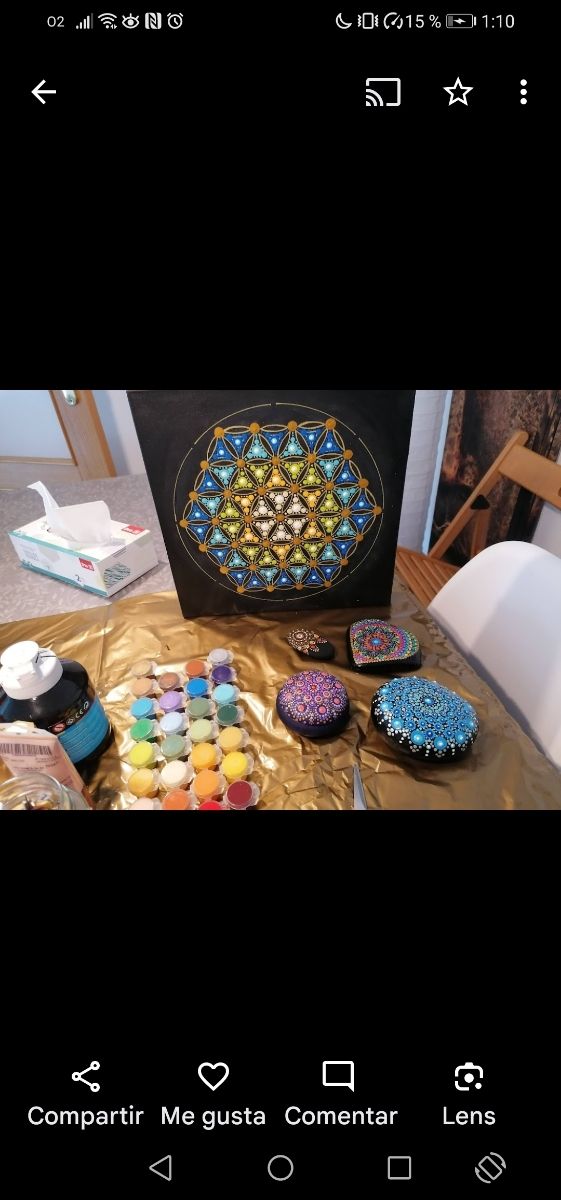 Cuadro artesanal puntillismo