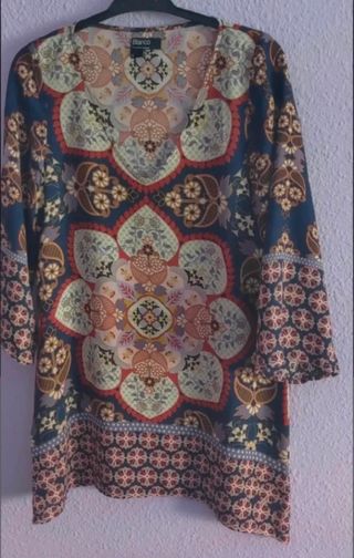 Vestido Brillo Dibujo o Vestido Blanco Estampad