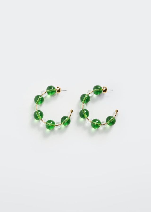 Pendientes Aro Cristal verdes Nuevos