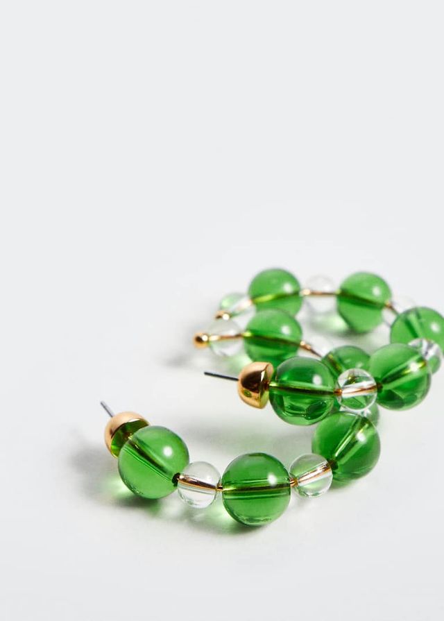 Pendientes Aro Cristal verdes Nuevos