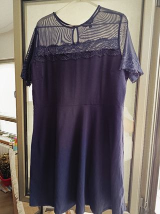 Rebajas!! Vestido azul con encaje talla grande