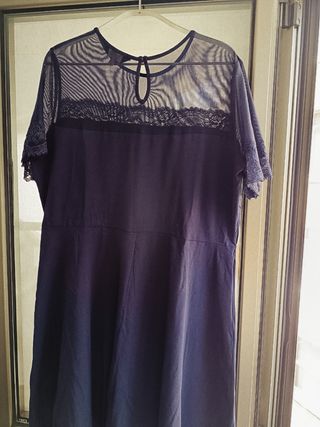 Rebajas!! Vestido azul con encaje talla grande