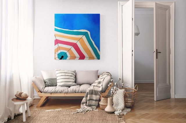 Cuadro sombrilla playa