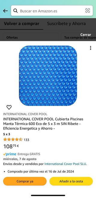 cubierta de piscinas, manta termica