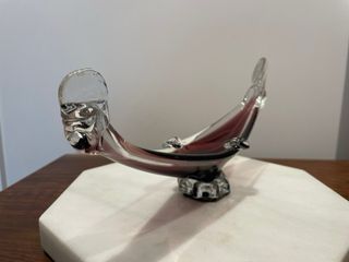 Juego de tres ceniceros Gondola de cristal Murano