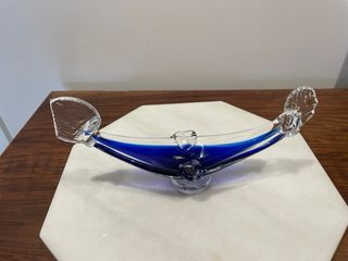 Juego de tres ceniceros Gondola de cristal Murano