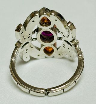 Anillo “libelulas” con gemas en plata de ley 925 