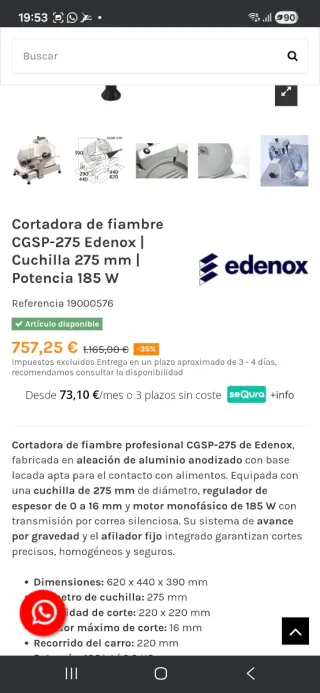 Cortadora de embutido