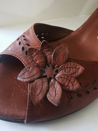 Sandalias de salón de piel