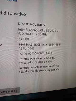 Ordenador Xeon E5 2670 v3  24GB