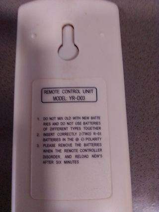 Mando Aire acondicionado modelo yr-d03