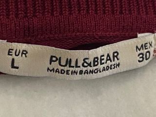 Jersey de punto burdeos de cuello vuelto L