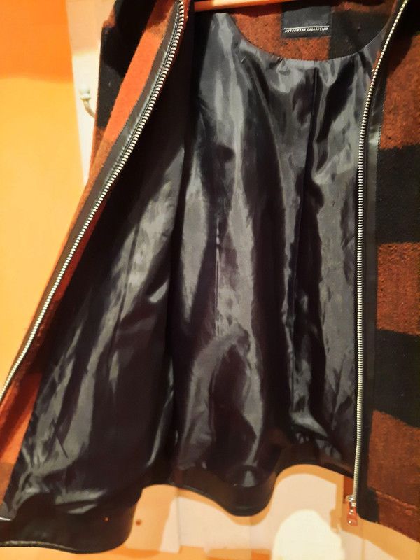 Chaqueta abrigo C&A talla 48 XXXL cuadros peluche