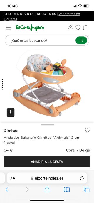 tacata andador balancin olmitos 2 en 1 animals