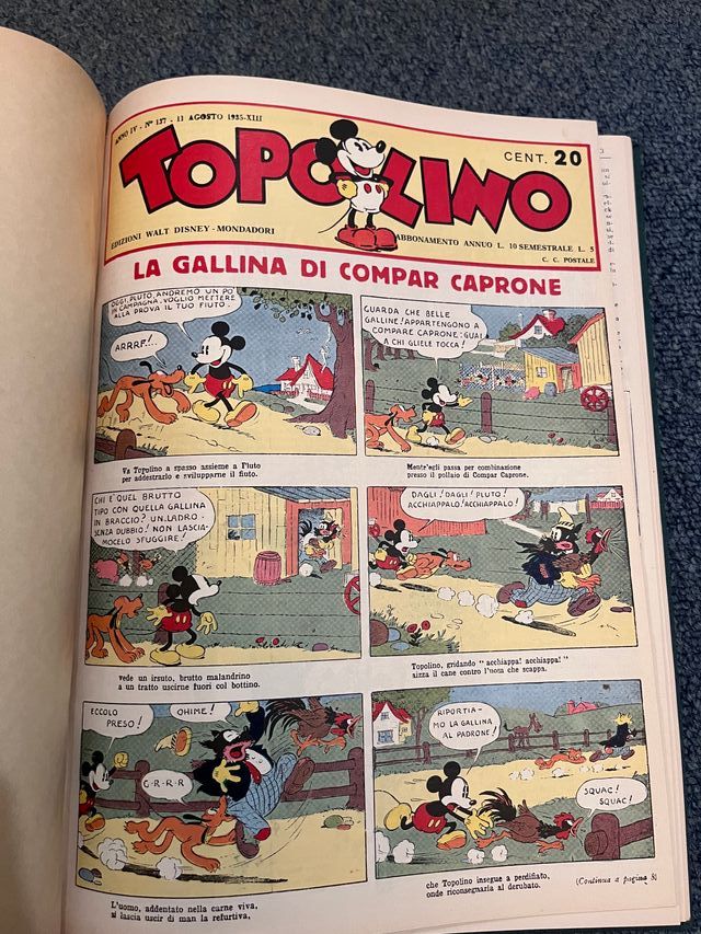 Raccolta numeri 137-157 fumetti Topolino del 1935