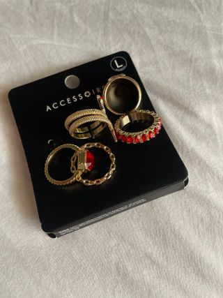 Anillos dorado/rojo 