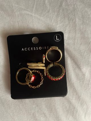Anillos dorado/rojo 