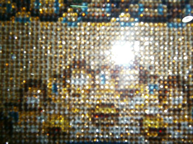 cuadro de virgen de Diamond painting enmarcado