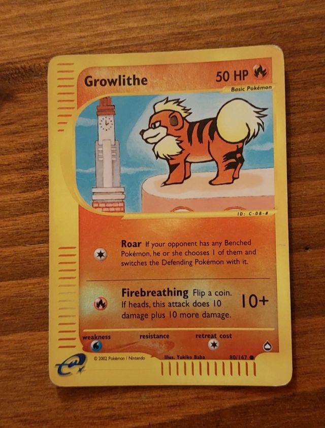Pokemon Growlithe 80/147 Holo Reverse