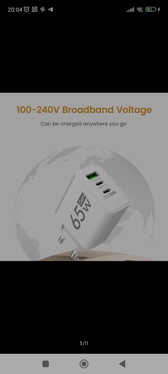 Cargador móvil 65W triple función 