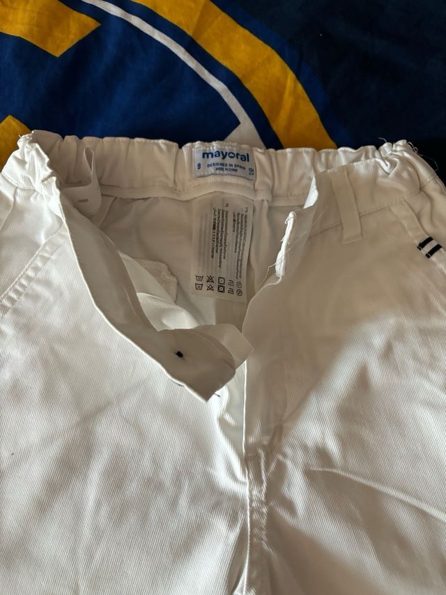 Pantalon corto blanco niño talla 9