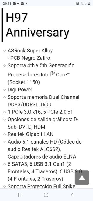 Placa base ASROCK H97 Anniversary
