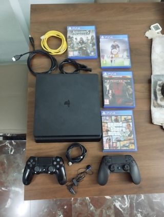 PlayStation 4 SLIM 1TB Con 2 mandos + 4 Juegos 