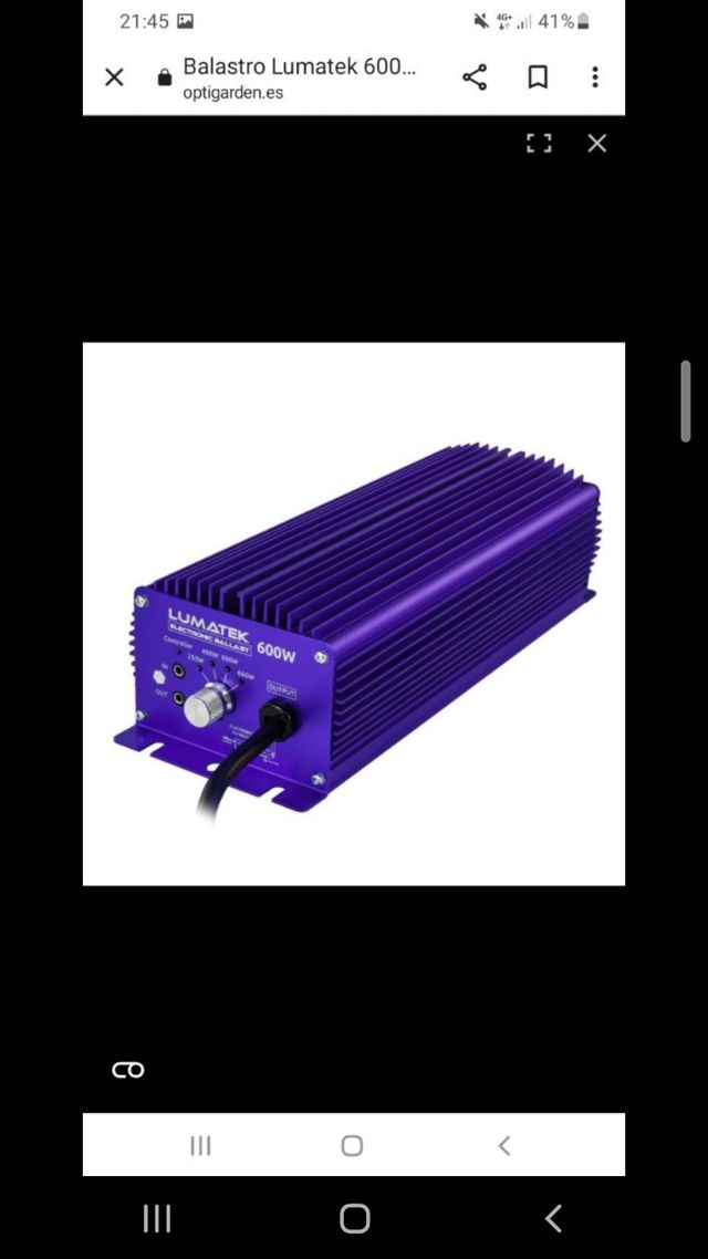 Balastro electrónico Lumatek 600w regula