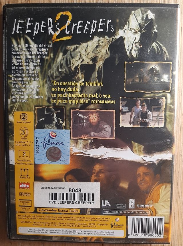 DVD JEEPERS CREEPERS 2
