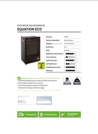 Estufa de llama azul EQUATION ECO.