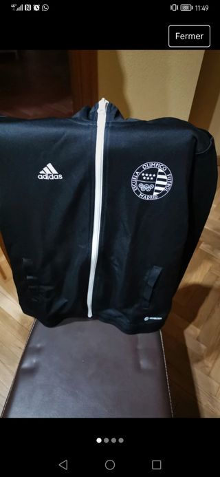 Sudadera negra con cremallera Adidas futbol