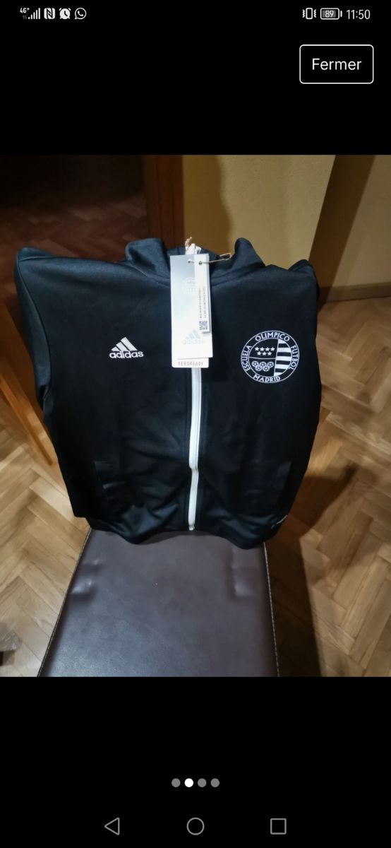 Sudadera negra con cremallera Adidas futbol