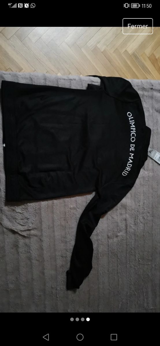 Sudadera negra con cremallera Adidas futbol