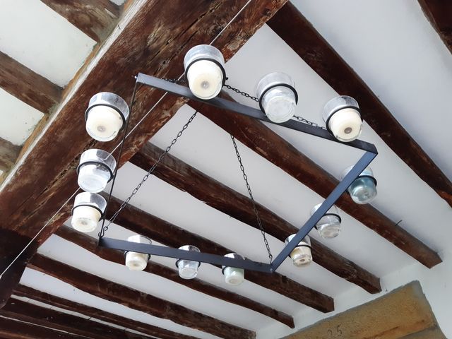 Lámpara de velas y hierro