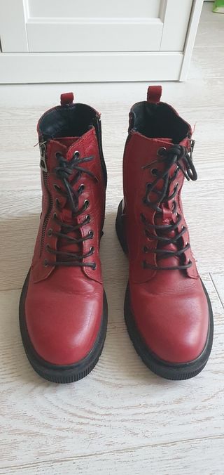 Stivaletti anfibi scarpe pelle donna