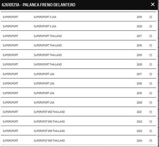 MANETA EMBRAGUE Y FRENO DUCATI SUPERSPORT