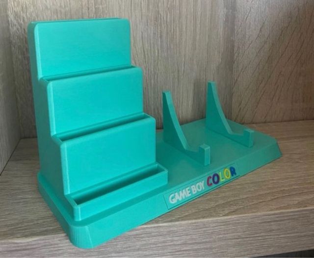 Soporte Game Boy Color +4 porta juegos turquesa