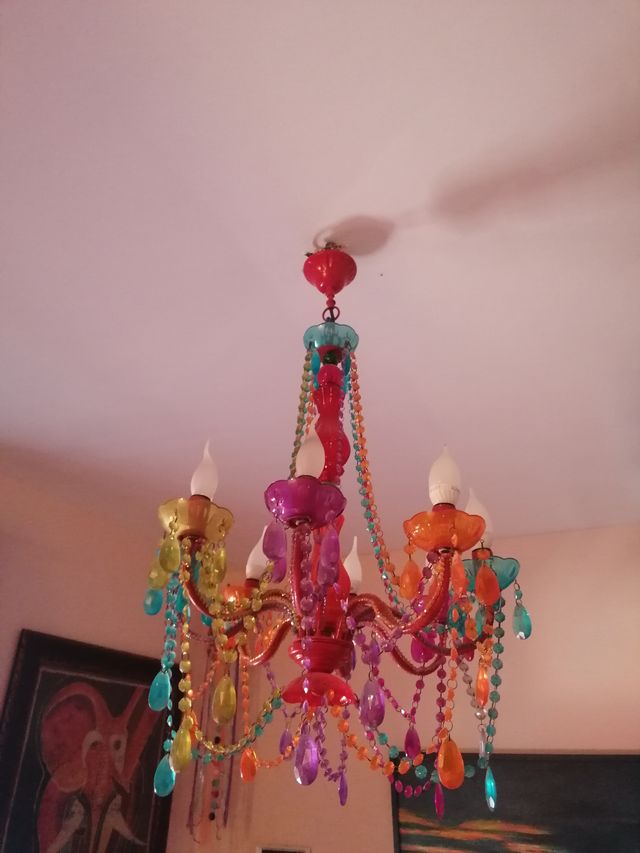 Lámpara araña de techo  multicolor estilo vintage