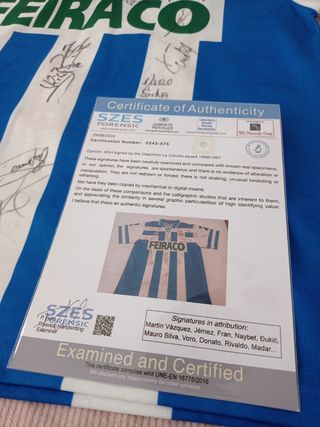 Camiseta deportivo de la coruña CERTIFICADO COA